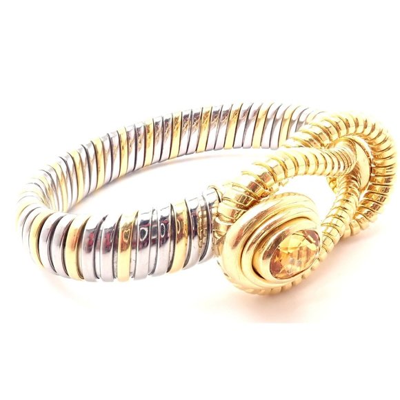 Authentic Cartier Hercules Knot 18k Yellow Gold Stainless Steel Citrine Bracelet - Picture 2 of 12